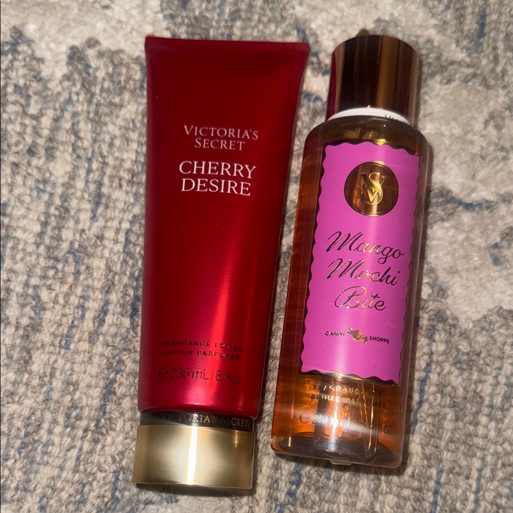 Victoria's Secret Cherry Desire Lotion and Mochi Mist  - Deep Red